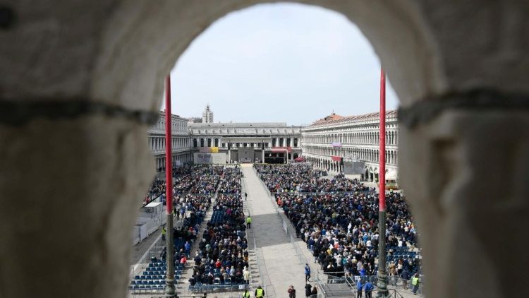 Piazza San Marco durante la Messa del Papa