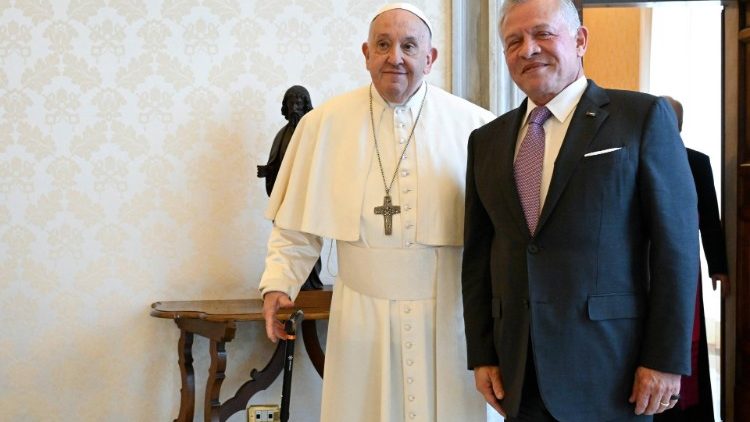 Pope Francis receives the King of Jordan in the Vatican
