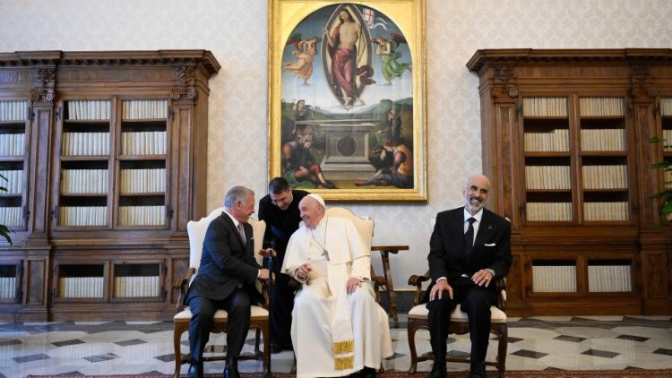 Papa Francesco e il re di Giordania