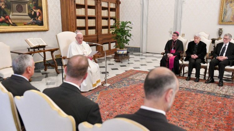 Pope Francis meets with the Blanquerna Foundation in the Vatican's Apostolic Palace