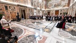Pope Francis addressing participants in the International conference“Repairing the irreparable”  in the Clementine Hall