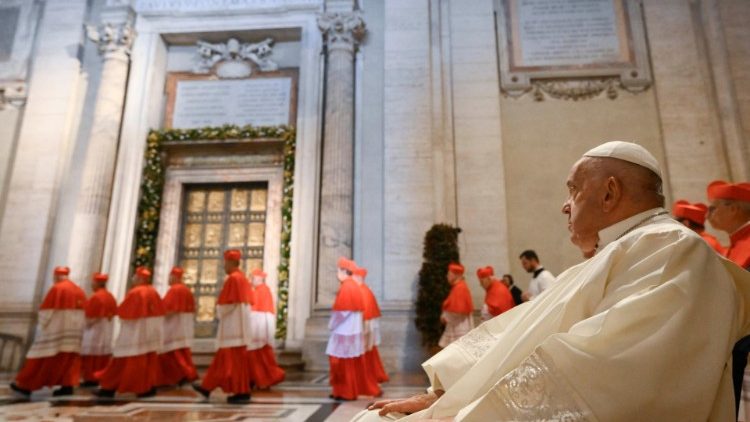 Ferenc pápa az Urunk mennybemenetele ünnepén tartott vesperáson