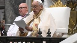 Pope Francis delivers his homily at Mass in St. John Lateran