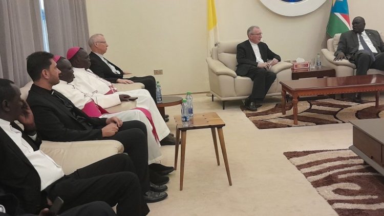 Visite du cardinal Pietro Parolin au Soudan du Sud. 