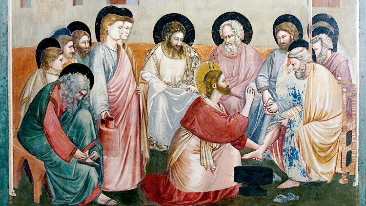Umivanje nog, Giotto, Kapela Scrovegni, 1304-1306