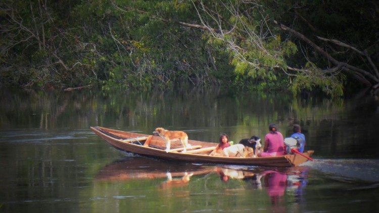 Indigenous people on the Rio Negro in the Amazon rainforest