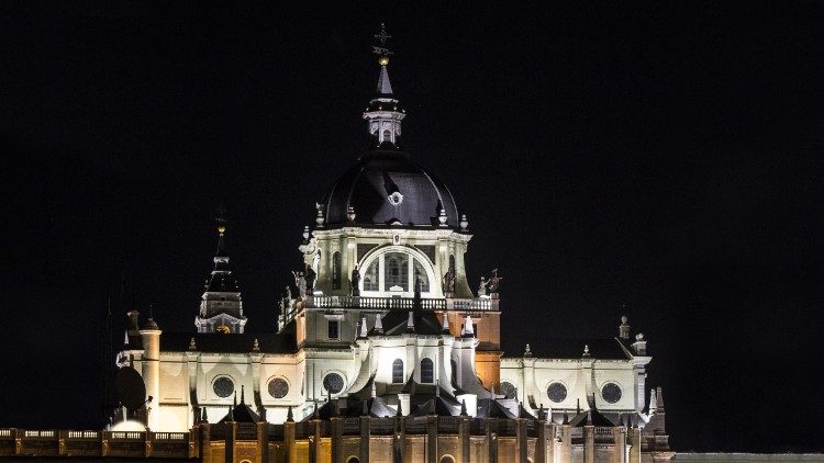 马德里主教座堂夜景