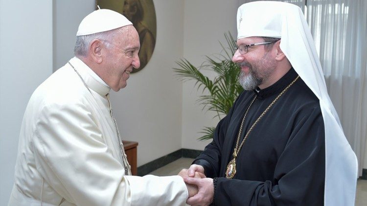 Papa Franjo i njegovo blaženstvo Svjatoslav Ševčuk, kijevsko-halički nadbiskup