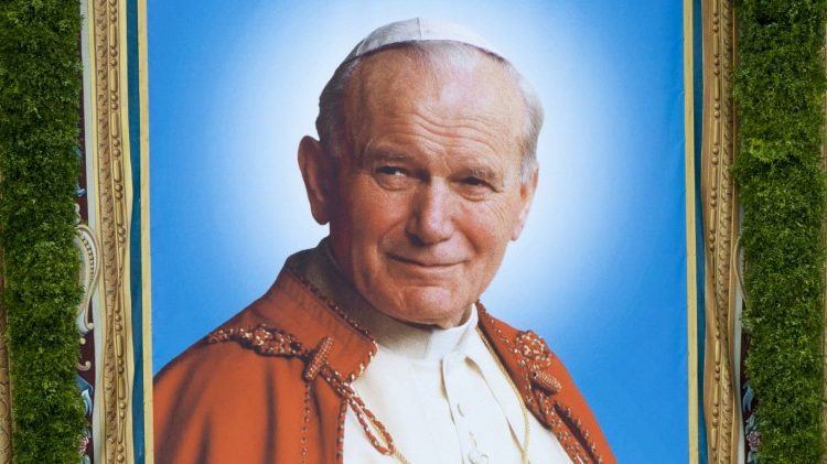Podoba sv. Janeza Pavla II. med kanonizacijo.