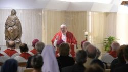 Pope Francis celebrates Mass in Santa Marta's chapel