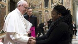 File photo of Pope Francis meeting participants of conference to combat human trafficking