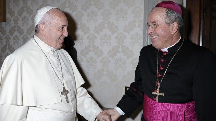 Papa Francisc și mons. Ivan Jurkovič,, noul nunțiu apostolic în Canada