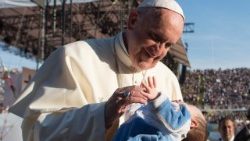 Pope Francis with a baby (file photo)