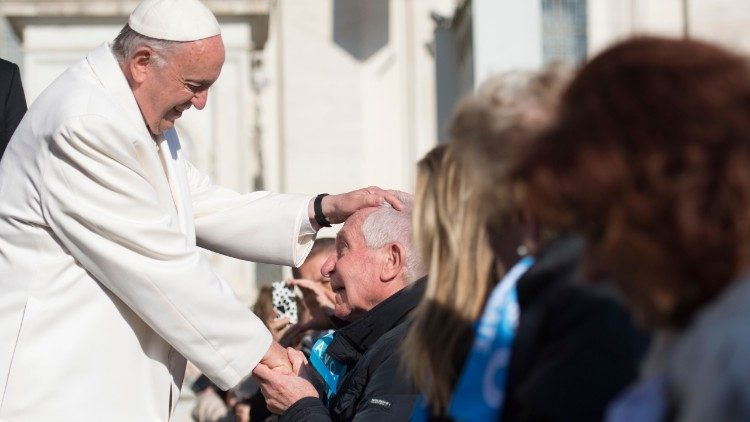 Påven möter sjuka på Petersplatsen 31 januari 2018