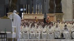 Les Missionnaires de la Miséricorde avaient déjà retrouvé le Saint-Père à Rome en avril 2018 - ici lors de la messe en la Basilique Saint-Pierre