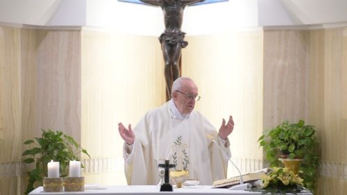 Påven i Sankta Marta "Sann enhet i Jesus - falsk enhet splittrar"