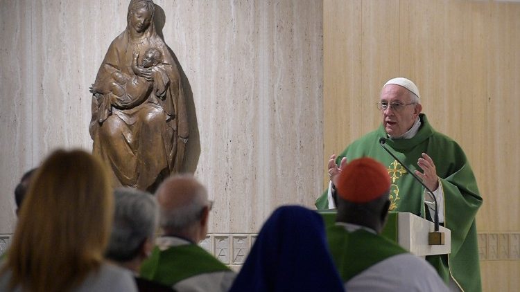 Папа проповідує в каплиці "Дому святої Марти" 14-06-2018