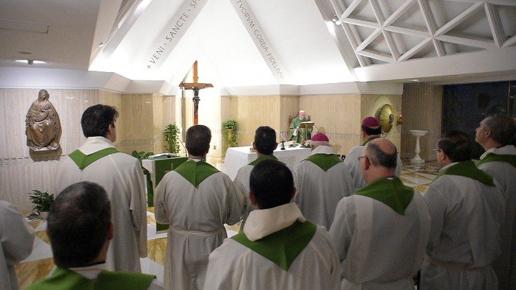 Pope Francis celebrates Mass at the Casa Santa Marta (file photo)