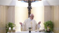 Le Pape lors de la messe du 30 avril 2018 dans la chapelle de la Maison Sainte Marthe