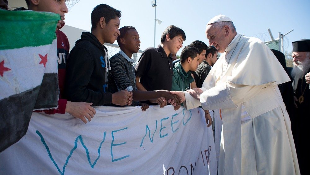 La visita di Papa Francesco ai rifugiati nell'Isola di Lesbo, 2016