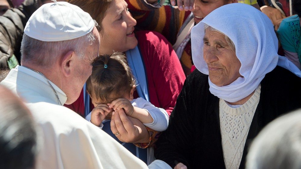 16-04-2016 Visita Papa Francesco ai rifugiati nell'Isola di Lesbo