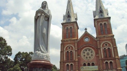 Die Kathedrale in Ho-Chi-Minh, Vietnam