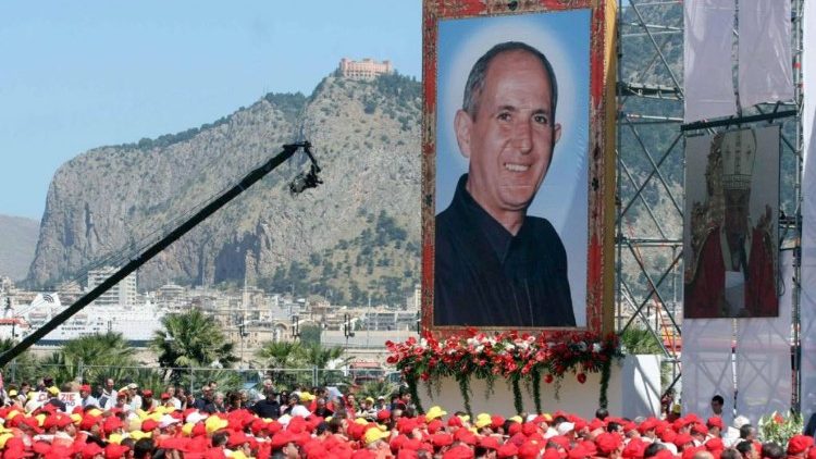 写真：福者プリージ神父殉教25年のミサ  2018年9月15日　教皇フランシスコのシチリア訪問時