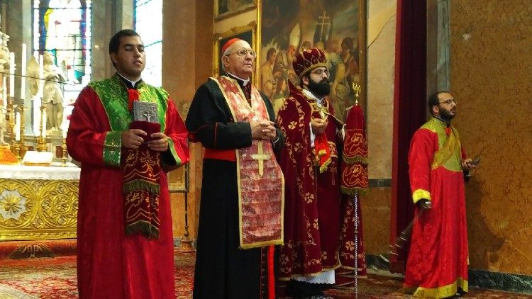 Le cardinal Sandri ici lors d'une célébration au monastère de San Lazzaro, au large de Venise, en septembre 2018, avec la Congrégation arménienne mekhitariste. 