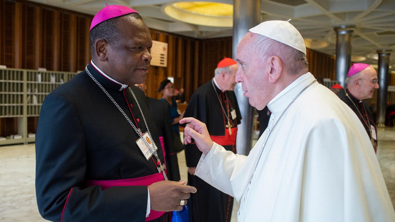 Francisco, con el arzobispo de Kinshasa