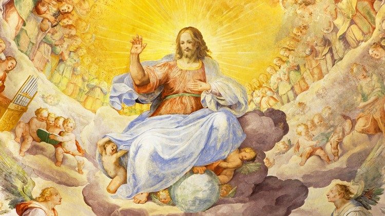 Niccolo Circignani Il Pomarancio: Freska Krista Otkupitelja u slavi s nebeskom vojskom u bazilici svetih Ivana i Pavla na Celiju u Rimu