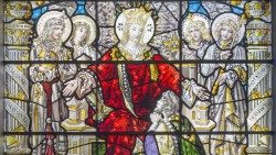 Christkönig: Glasfenster einer Londoner Kirche