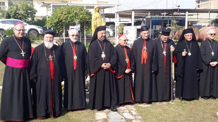 بطاركة الشرق الكاثوليك خلال المؤتمر الـ 26 لمجلسهم في بغداد تشرين الثاني نوفمبر 2018