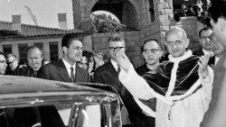 Papst Paul VI. 1964 bei seiner Reise ins Heilige Land