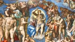 2019-02-17 Michelangelo Buonarroti, Cappella Sistina, Musei Vaticani, Guido Cornini, san Geremia, Giudizio Universale
