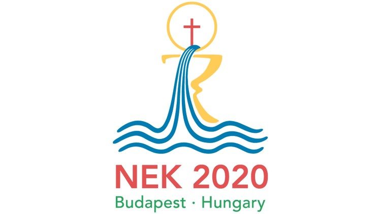 The logo of the 52nd International Eucharistic Congress, postponed from 2020 to 2021 due to the Covid-19 pandemic