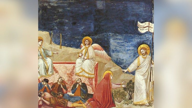 Giotto, Resurrección y Noli me tangere, c. 1303-1305, Padua, Capilla Scrovegni