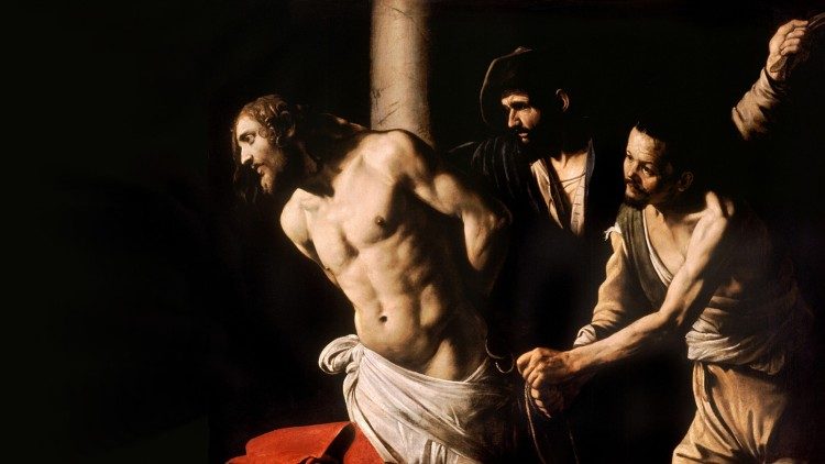Michelangelo Merisi, detto il Caravaggio,, Flagellazione di Cristo  (1606-1607) , Musée des Beaux-Arts, Rouen