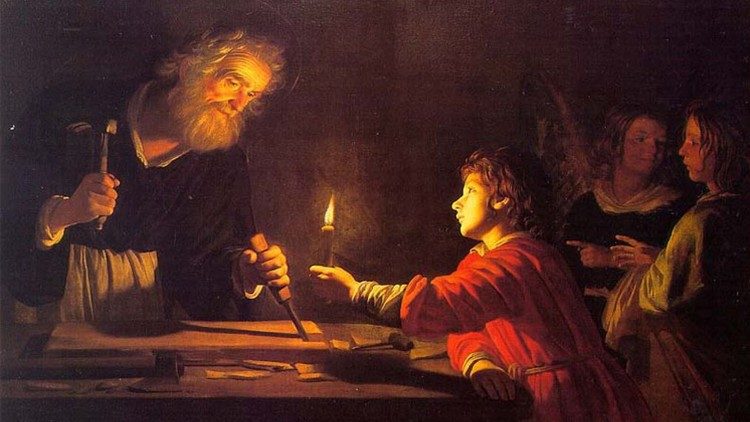 Геррит ван Хонтхорст, "Детство Христа" (ок. 1620, Эрмитаж)