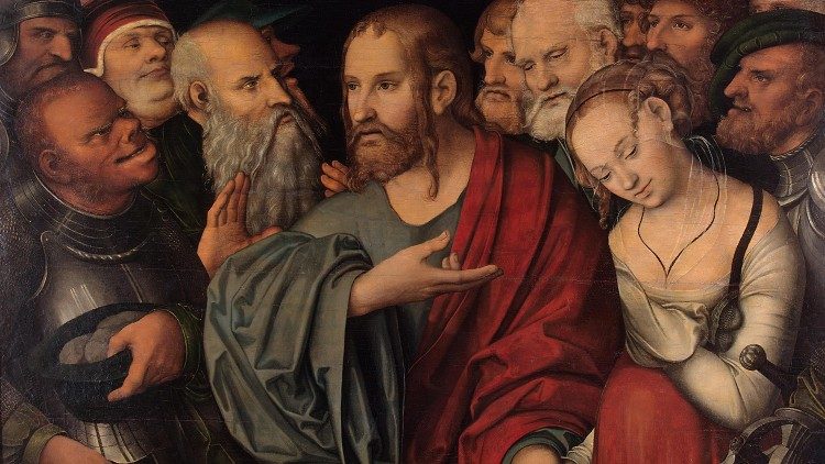 Kristus og kvinnen som ble grepet i ekteskapsbrudd (Lucas Cranach den yngre)