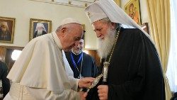 Pápež s patriarchom počas apoštolskej cesty v Bulharsku (máj 2019)