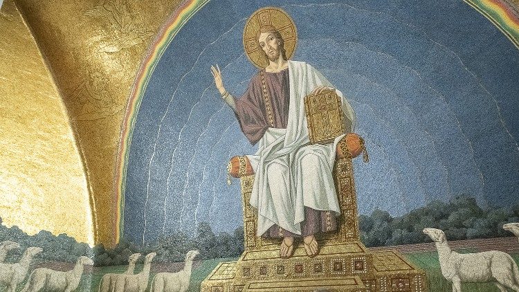 Christ the Divine Teacher - Fresco in the auditorium of Pontifical Lateran University Rome.