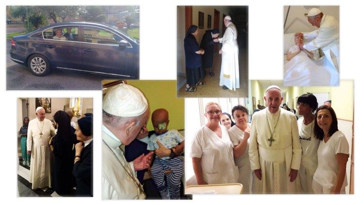 Papež Frančišek med obiskom sester usmiljenk