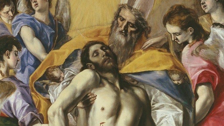 Utsnitt av El Grecos «Treenigheten»
