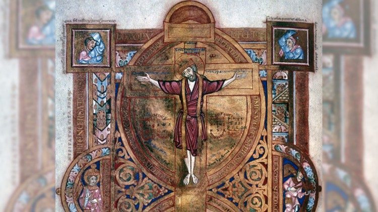 Воздвижение Святого Креста, Uta Codex, XI век.