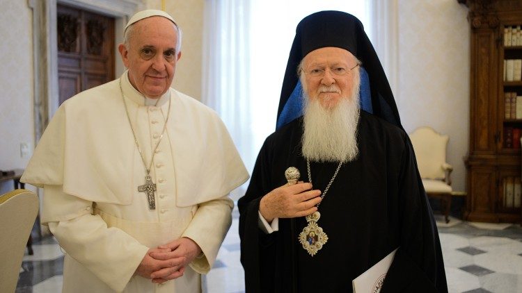 프란치스코 교황과 바르톨로메오 1세 세계 총대주교