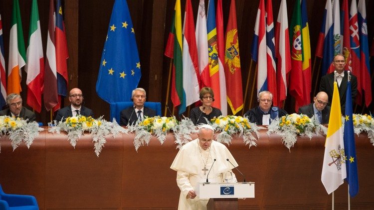Papež František v Radě Evropy (2014)