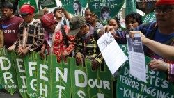 Activists protest against "red tagging" in the Philippines