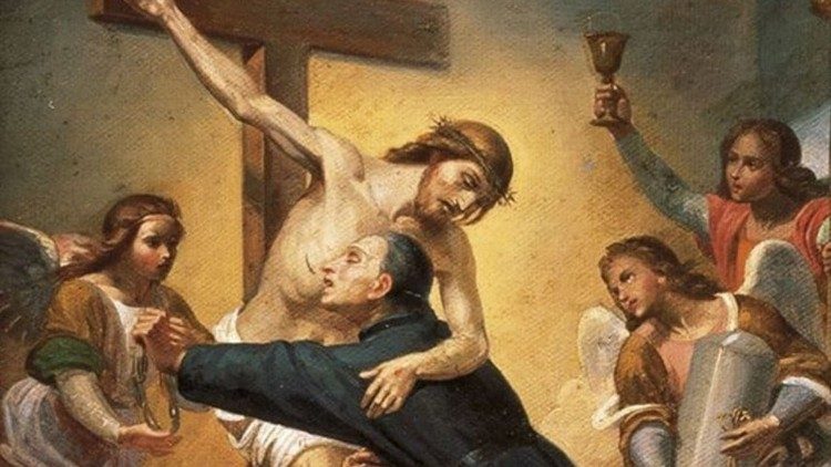 苦难会会祖十字圣保禄拥抱十字架上的耶稣