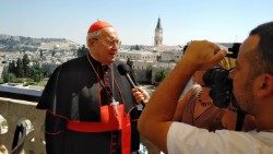 Le cardinal Leonardo Sandri, ici lors d'un voyage en Terre Sainte en octobre 2019