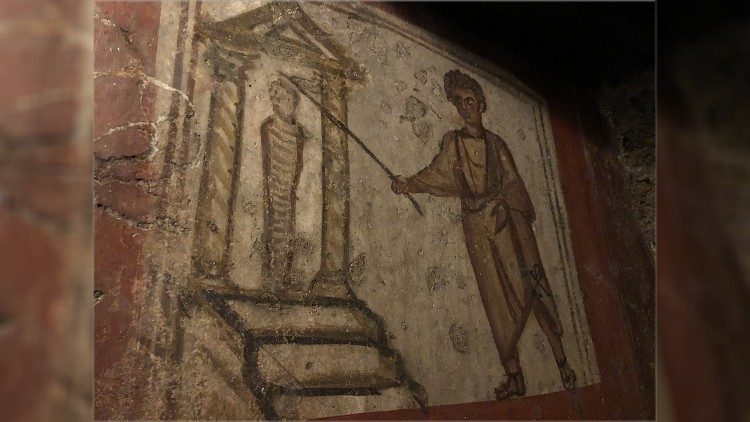 Chrześcijańskie malowidło w katakumbach świętych Marcelina i Piotra